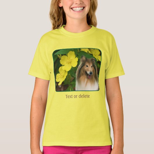 Sable Collie Yellow Primrose Dog Art  T-shirt (Voorkant)