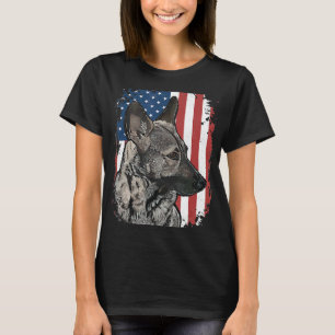 Sable Duitse herder Amerikaanse vlag Patriottische T-shirt