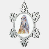 Sable English Cocker Spaniel Tin Sneeuwvlok Ornament (Rechts)
