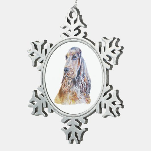 Sable English Cocker Spaniel Tin Sneeuwvlok Ornament (Rechts)