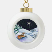 Sable English Shepherd kerstversiering Keramische Bal Ornament (Voorkant)