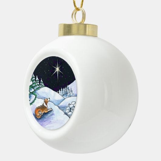 Sable English Shepherd kerstversiering Keramische Bal Ornament (Rechts)