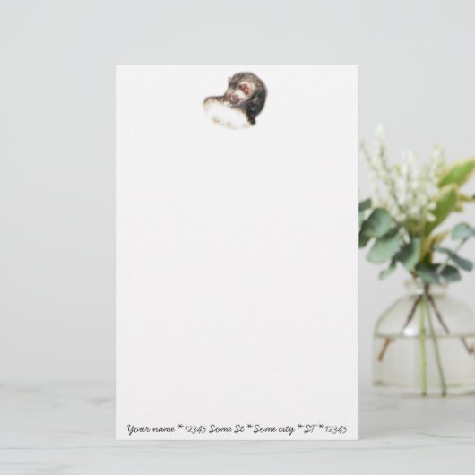 Sable Ferret Afbeelding Briefpapier (Staand voorkant)