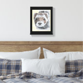 Sable Ferret Afbeelding Canvas Afdruk (Insitu (Slaapkamer))