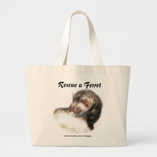 Sable Ferret Afbeelding Grote Tote Bag (Voorkant)
