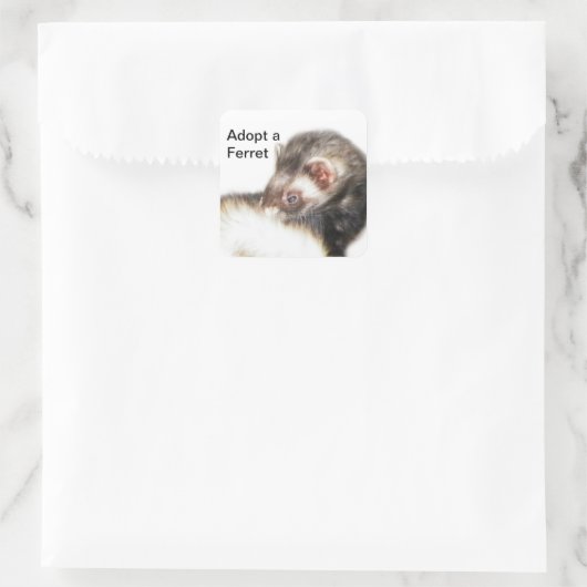 Sable Ferret Afbeelding Vierkante Sticker (Tas)