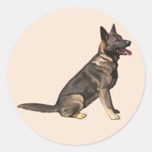 Sable German Shepherd Dog Ronde Sticker