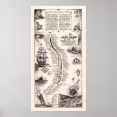 Sable Island Atlantic Graveyard Schatkaart Afdrukk Poster (Voorkant)