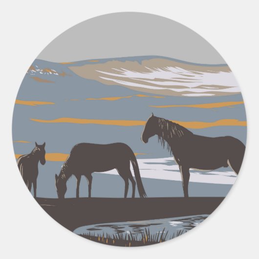 Sable Island Horse Ronde Sticker (Voorkant)