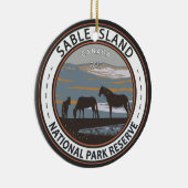 Sable Island National Park Reserve Canada Badge Keramisch Ornament (Rechts)