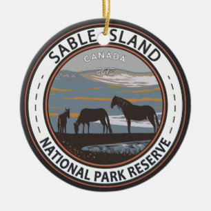 Sable Island National Park Reserve Canada Badge Keramisch Ornament