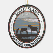 Sable Island National Park Reserve Canada Badge Keramisch Ornament (Links)