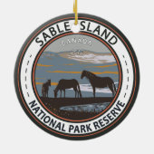 Sable Island National Park Reserve Canada Badge Keramisch Ornament (Achterkant)