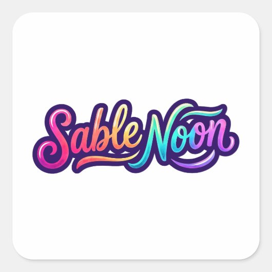 Sable Noon - Basislogo Vierkante Sticker (Voorkant)