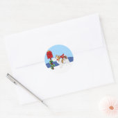 Sable Papillon Christmas Mail Ronde Sticker (Envelop)