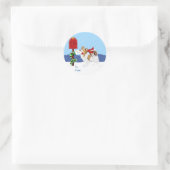 Sable Papillon Christmas Mail Ronde Sticker (Tas)