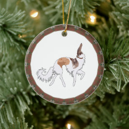 Sable Prancing Borzoi kerstversiering Keramisch Ornament
