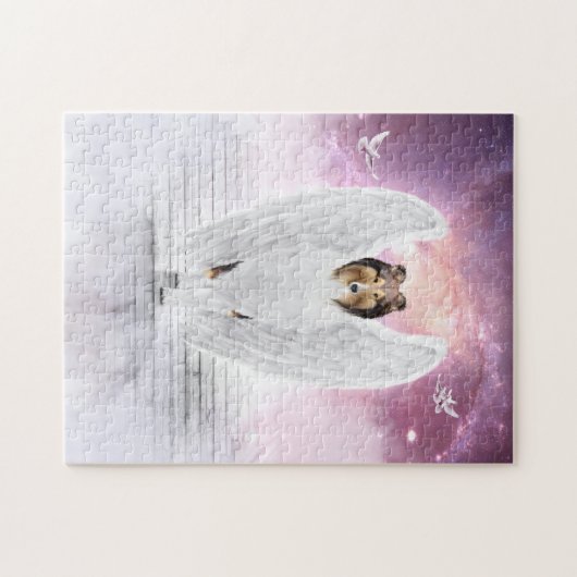 Sable Rough Collie Angel on Stairs to Dog Heaven - Legpuzzel (Horizontaal)