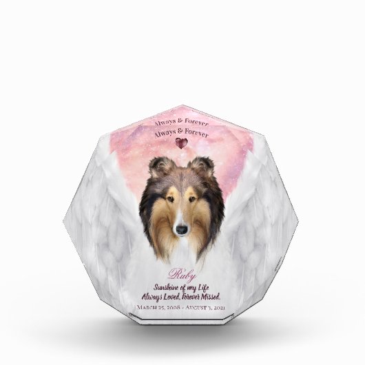 Sable Rough Collie Angel Portrait - Pet Memorial Fotoblokken (Voorkant)