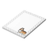 Sable Rough Collie Cute Cartoon Dog & Paws Notitieblok (Linkerzijde)
