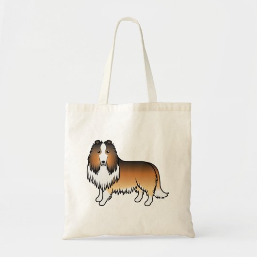 Sable Rough Collie Cute Cartoon Dog Tote Bag (Voorkant)