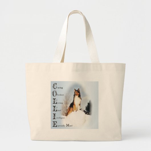Sable Rough Collie Gifts Grote Tote Bag (Voorkant)