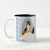 Sable Rough Collie Gifts Tweekleurige Koffiemok (Links)