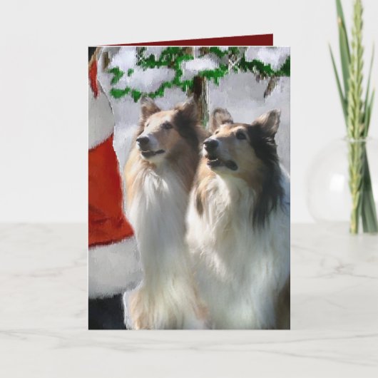 Sable Rough Collie kerstcadeaus Feestdagen Kaart (Voorkant)