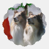Sable Rough Collie kerstcadeaus Ornament Kaart (Voorkant)