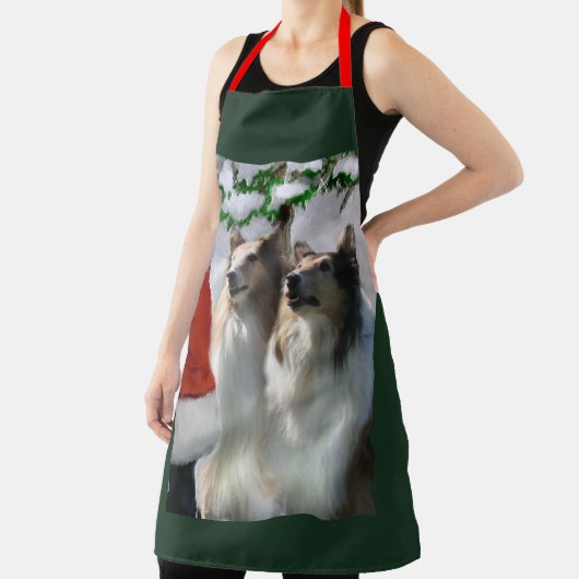 Sable Rough Collie kerstcadeaus Schort (Insitu)