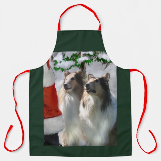 Sable Rough Collie kerstcadeaus Schort (Voorkant)