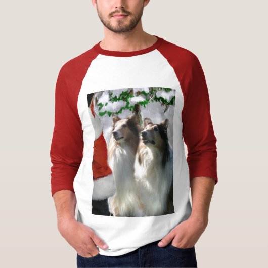 Sable Rough Collie kerstcadeaus T-shirt (Voorkant)