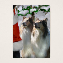 Sable Rough Collie kerstcadeaus Visitekaartjes