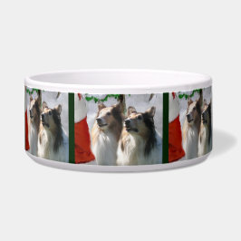 Sable Rough Collie Kerstmis Dog Bowl Voerbakje