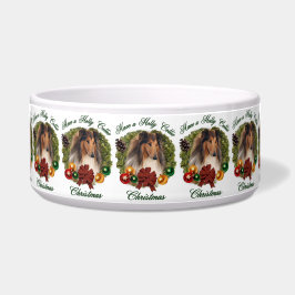 Sable Rough Collie Kerstmis Dog Bowl Voerbakje