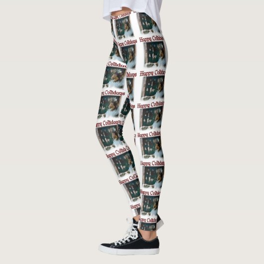 Sable Rough Collie Kerstmis Leggings (Links)