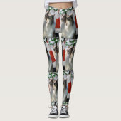 Sable Rough Collie Kerstmis Leggings (Voorkant)