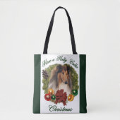 Sable Rough Collie Kerstmis Tote Bag (Voorkant)