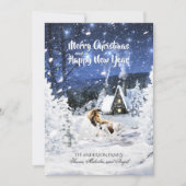 Sable Rough Collie & Lamb in SneeuwkerstKaart (Voorkant)