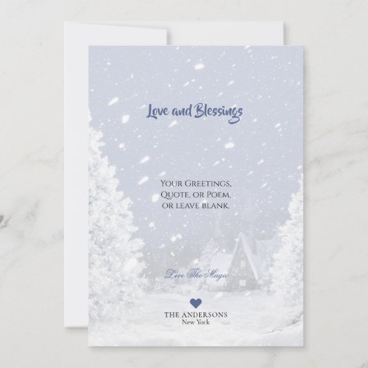 Sable Rough Collie & Lamb in SneeuwkerstKaart (Achterkant)