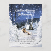 Sable Rough Collie & Lamb, Magic White Kerstmis - Briefkaart (Voorkant)