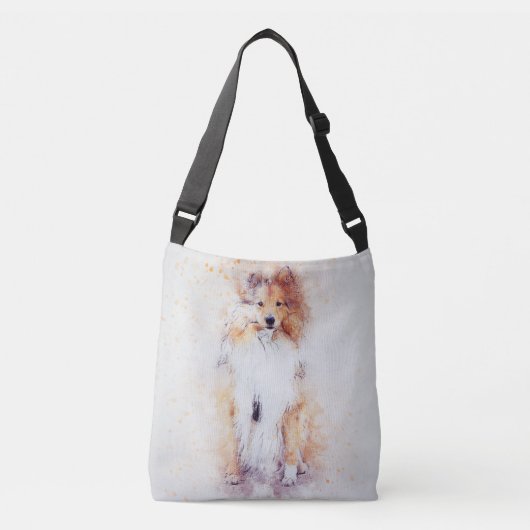 Sable Rough Collie Puppy Crossbody Bag Crossbody Tas (Voorkant)