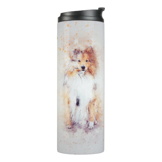 Sable Rough Collie Puppy Thermosbeker (Gedraaid links)