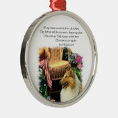 Sable Rough Collie where Love Groeit Metalen Ornament (Rechts)