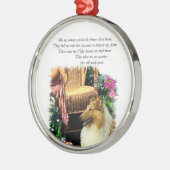 Sable Rough Collie where Love Groeit Metalen Ornament (Links)