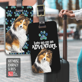 SABLE Sheltie • ArtMuse Journey Serie Bagagelabel