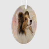Sable Sheltie face Ornament (voorkant)