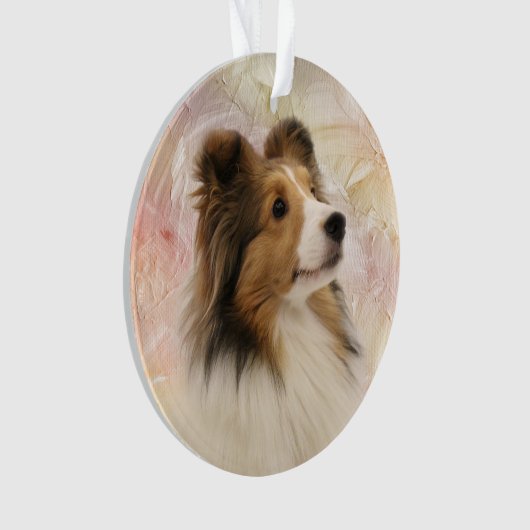 Sable Sheltie face Ornament (voorkant)