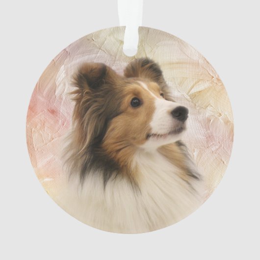 Sable Sheltie face Ornament (achterkant)