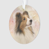 Sable Sheltie face Ornament (voorkant)